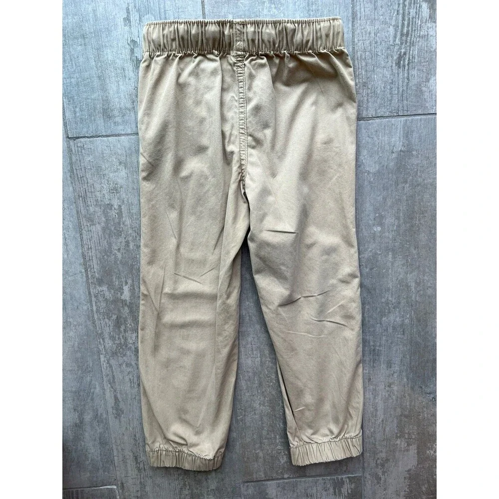 Baby Gap Basic Khaki Tan Beige Jogger Elastic Waist Casual Everyday Pant Chino 5